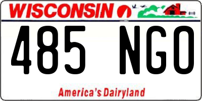 WI license plate 485NGO