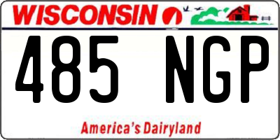 WI license plate 485NGP