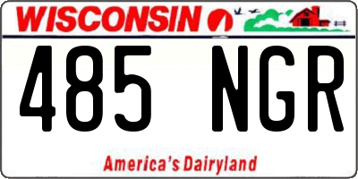 WI license plate 485NGR
