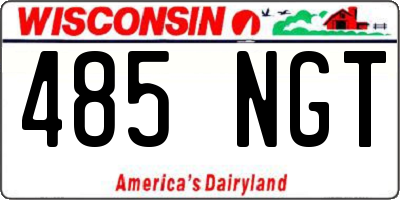 WI license plate 485NGT