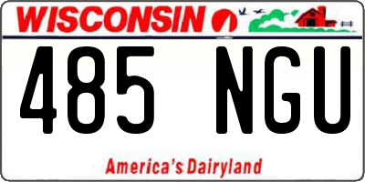 WI license plate 485NGU
