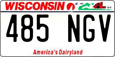 WI license plate 485NGV