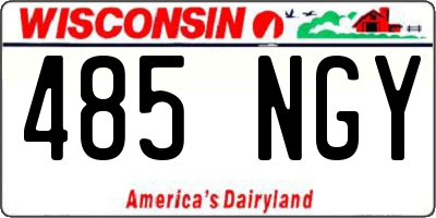 WI license plate 485NGY