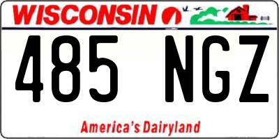 WI license plate 485NGZ
