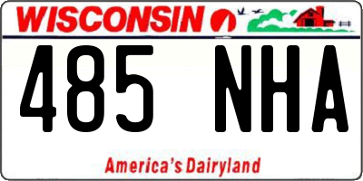 WI license plate 485NHA