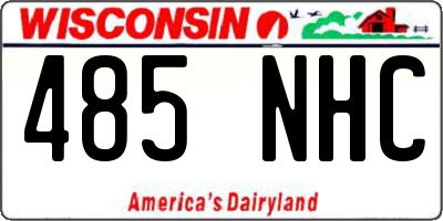 WI license plate 485NHC