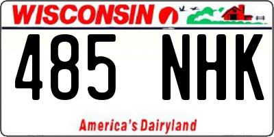 WI license plate 485NHK