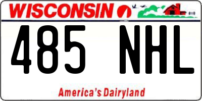 WI license plate 485NHL