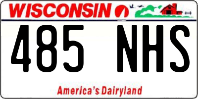 WI license plate 485NHS