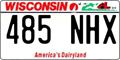 WI license plate 485NHX