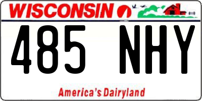 WI license plate 485NHY