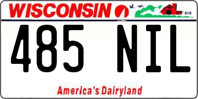WI license plate 485NIL
