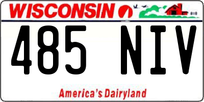 WI license plate 485NIV
