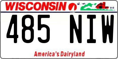 WI license plate 485NIW