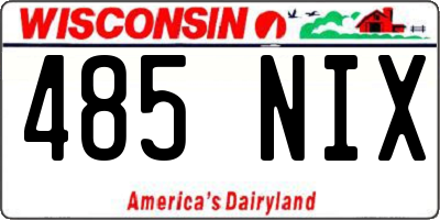 WI license plate 485NIX