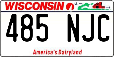 WI license plate 485NJC