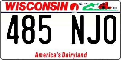 WI license plate 485NJO