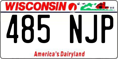 WI license plate 485NJP