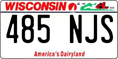 WI license plate 485NJS