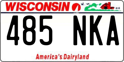 WI license plate 485NKA