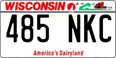 WI license plate 485NKC