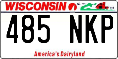 WI license plate 485NKP