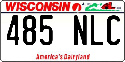 WI license plate 485NLC