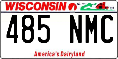 WI license plate 485NMC