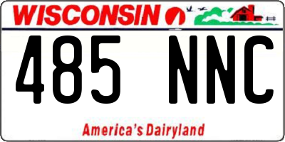 WI license plate 485NNC