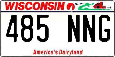 WI license plate 485NNG