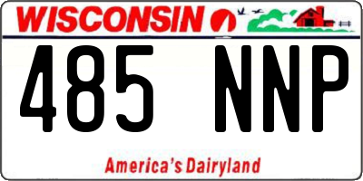 WI license plate 485NNP
