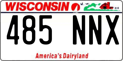 WI license plate 485NNX