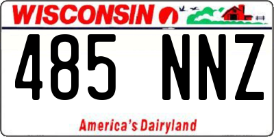 WI license plate 485NNZ