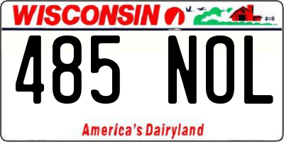 WI license plate 485NOL