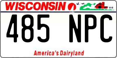WI license plate 485NPC