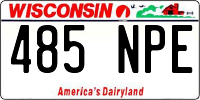 WI license plate 485NPE