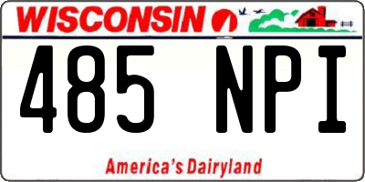 WI license plate 485NPI