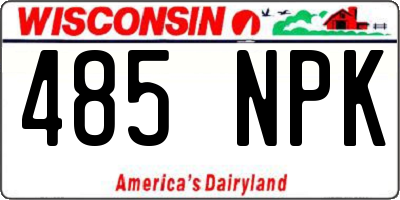 WI license plate 485NPK