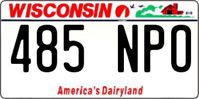 WI license plate 485NPO