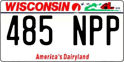 WI license plate 485NPP