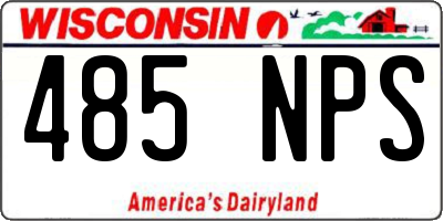 WI license plate 485NPS