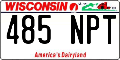 WI license plate 485NPT