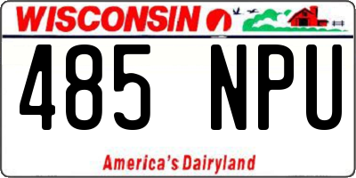 WI license plate 485NPU