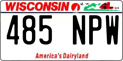 WI license plate 485NPW