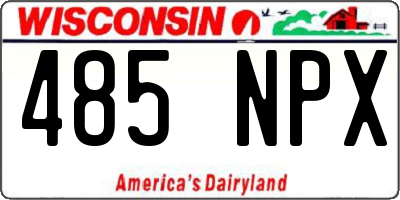 WI license plate 485NPX