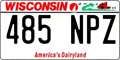 WI license plate 485NPZ