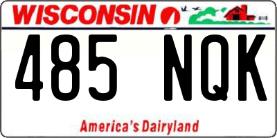 WI license plate 485NQK