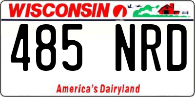 WI license plate 485NRD