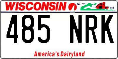 WI license plate 485NRK