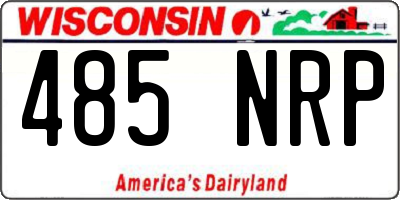 WI license plate 485NRP